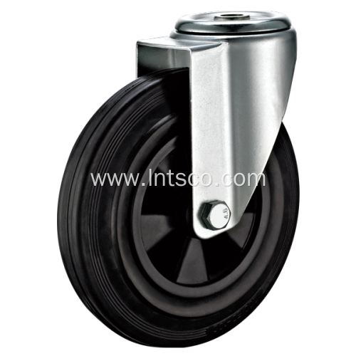 Bolt Hole Swivel Industrial Plastic Core Rubber Casters